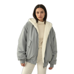 Women's Insulated Hooded Winter Jacket - Warm Short Coat for Cold Weather Protection and Outdoor Activities