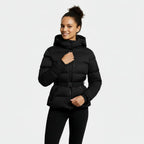 Women's Insulated Puffer Jacket with Belted Design - Warm Winter Coat for Outdoor Activities
