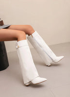 Women's Leather Thigh-High Boots with Buckle Detail for Fashionable Outfits and Stylish Footwear