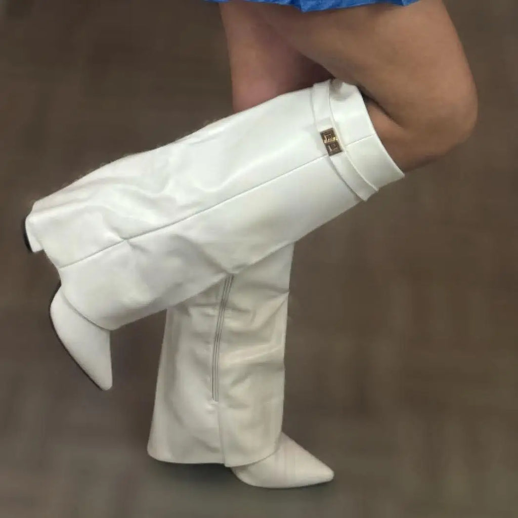 Women's Leather Thigh-High Boots with Buckle Detail for Fashionable Outfits and Stylish Footwear