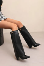 Women's Leather Thigh-High Boots with Buckle Detail for Fashionable Outfits and Stylish Footwear