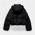 Women's Insulated Hooded Short Puffer Jacket - Lightweight, Casual Cold Weather Outerwear