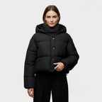 Women's Insulated Hooded Short Puffer Jacket - Lightweight, Casual Cold Weather Outerwear