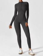 Women's Long Sleeve Zip Set - Lightweight Summer Fabric - Casual Everyday Wear - Multiple Color Options Available