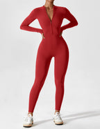 Women's Long Sleeve Zip Set - Lightweight Summer Fabric - Casual Everyday Wear - Multiple Color Options Available