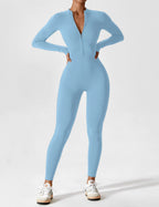 Women's Long Sleeve Zip Set - Lightweight Summer Fabric - Casual Everyday Wear - Multiple Color Options Available