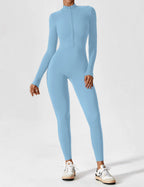 Women's Long Sleeve Zip Set - Lightweight Summer Fabric - Casual Everyday Wear - Multiple Color Options Available