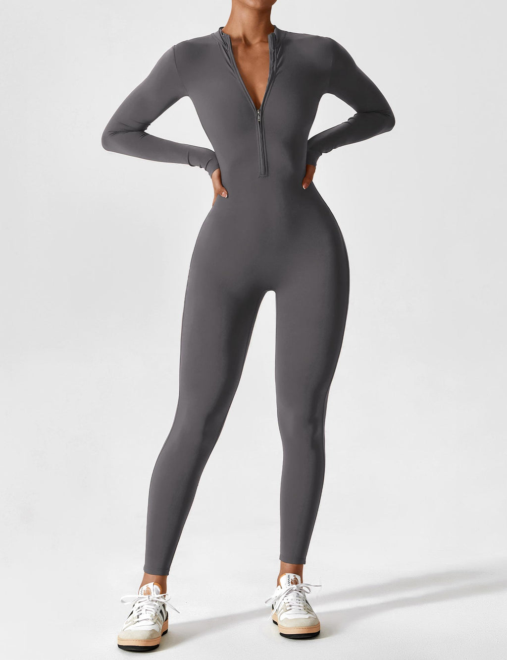 Women's Long Sleeve Zip Set - Lightweight Summer Fabric - Casual Everyday Wear - Multiple Color Options Available