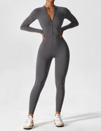 Women's Long Sleeve Zip Set - Lightweight Summer Fabric - Casual Everyday Wear - Multiple Color Options Available