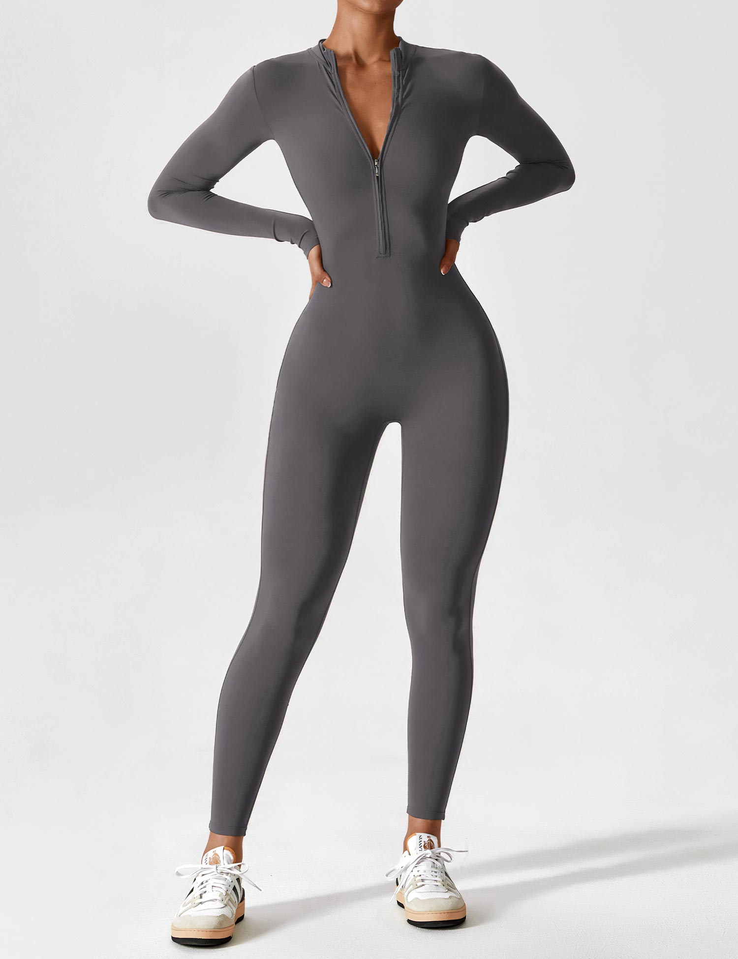 Women's Long Sleeve Zip Set - Lightweight Summer Fabric - Casual Everyday Wear - Multiple Color Options Available