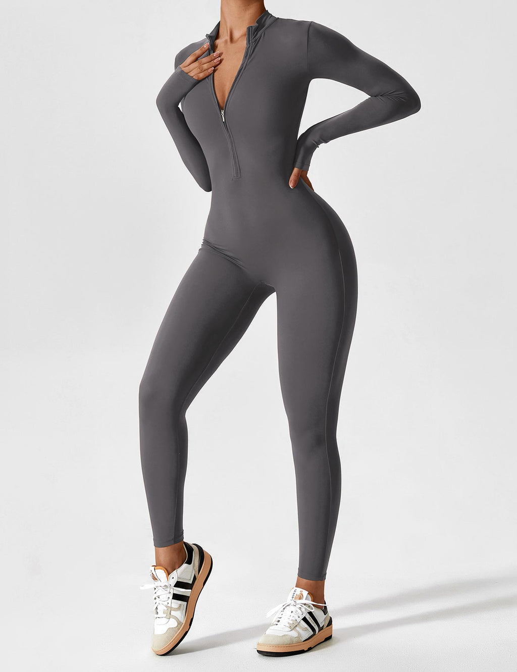Women's Long Sleeve Zip Set - Lightweight Summer Fabric - Casual Everyday Wear - Multiple Color Options Available
