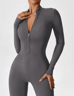 Women's Long Sleeve Zip Set - Lightweight Summer Fabric - Casual Everyday Wear - Multiple Color Options Available