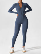 Women's Long Sleeve Zip Set - Lightweight Summer Fabric - Casual Everyday Wear - Multiple Color Options Available