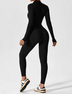 Women's Long Sleeve Zip Set - Lightweight Summer Fabric - Casual Everyday Wear - Multiple Color Options Available