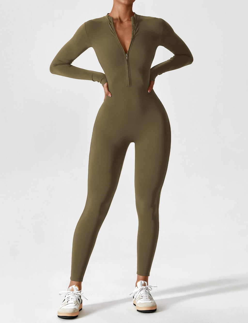 Women's Long Sleeve Zip Set - Lightweight Summer Fabric - Casual Everyday Wear - Multiple Color Options Available
