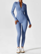 Women's Long Sleeve Zip Set - Lightweight Summer Fabric - Casual Everyday Wear - Multiple Color Options Available