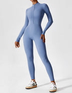 Women's Long Sleeve Zip Set - Lightweight Summer Fabric - Casual Everyday Wear - Multiple Color Options Available