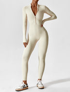 Women's Long Sleeve Zip Set - Lightweight Summer Fabric - Casual Everyday Wear - Multiple Color Options Available