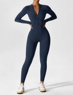 Women's Long Sleeve Zip Set - Lightweight Summer Fabric - Casual Everyday Wear - Multiple Color Options Available