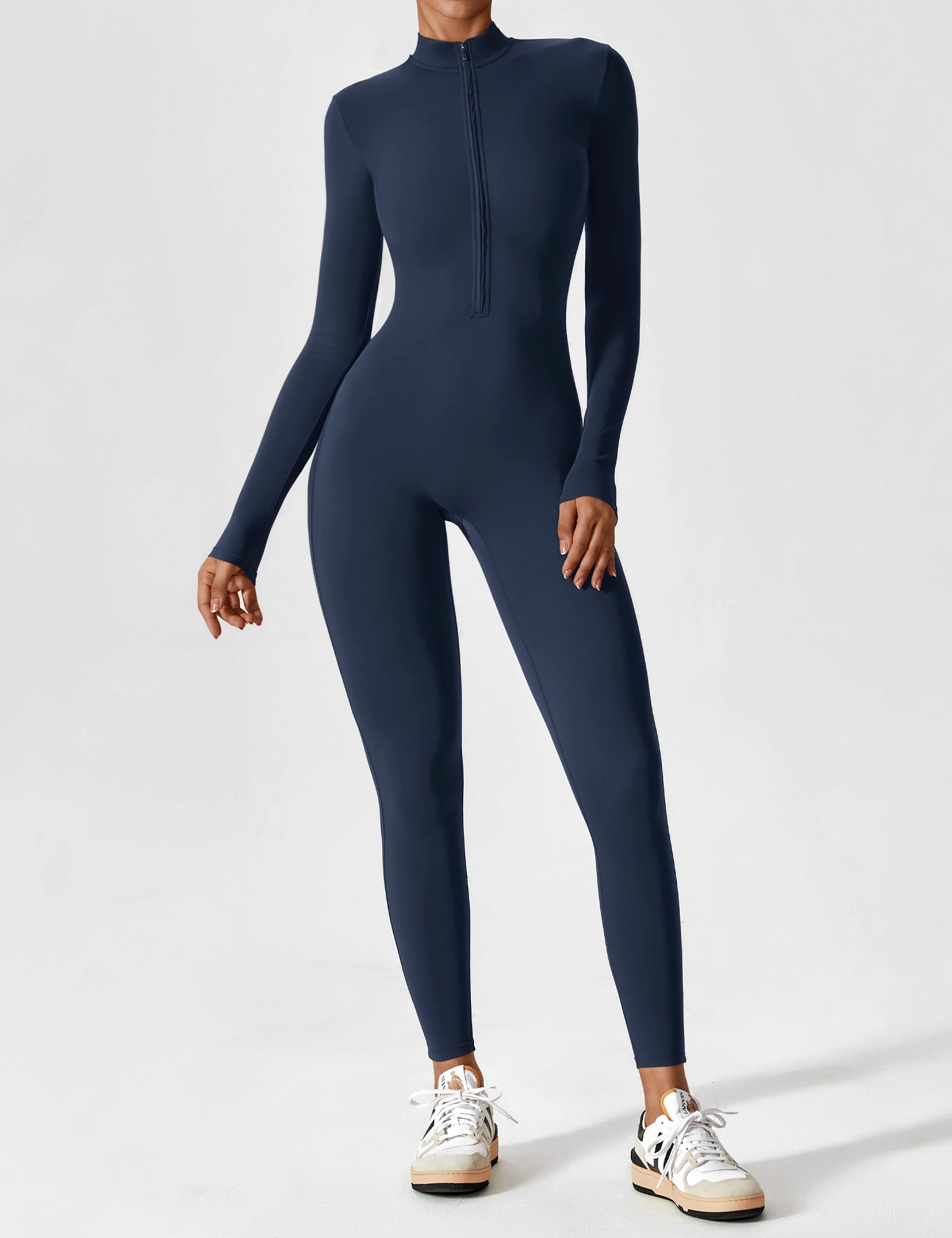 Women's Long Sleeve Zip Set - Lightweight Summer Fabric - Casual Everyday Wear - Multiple Color Options Available