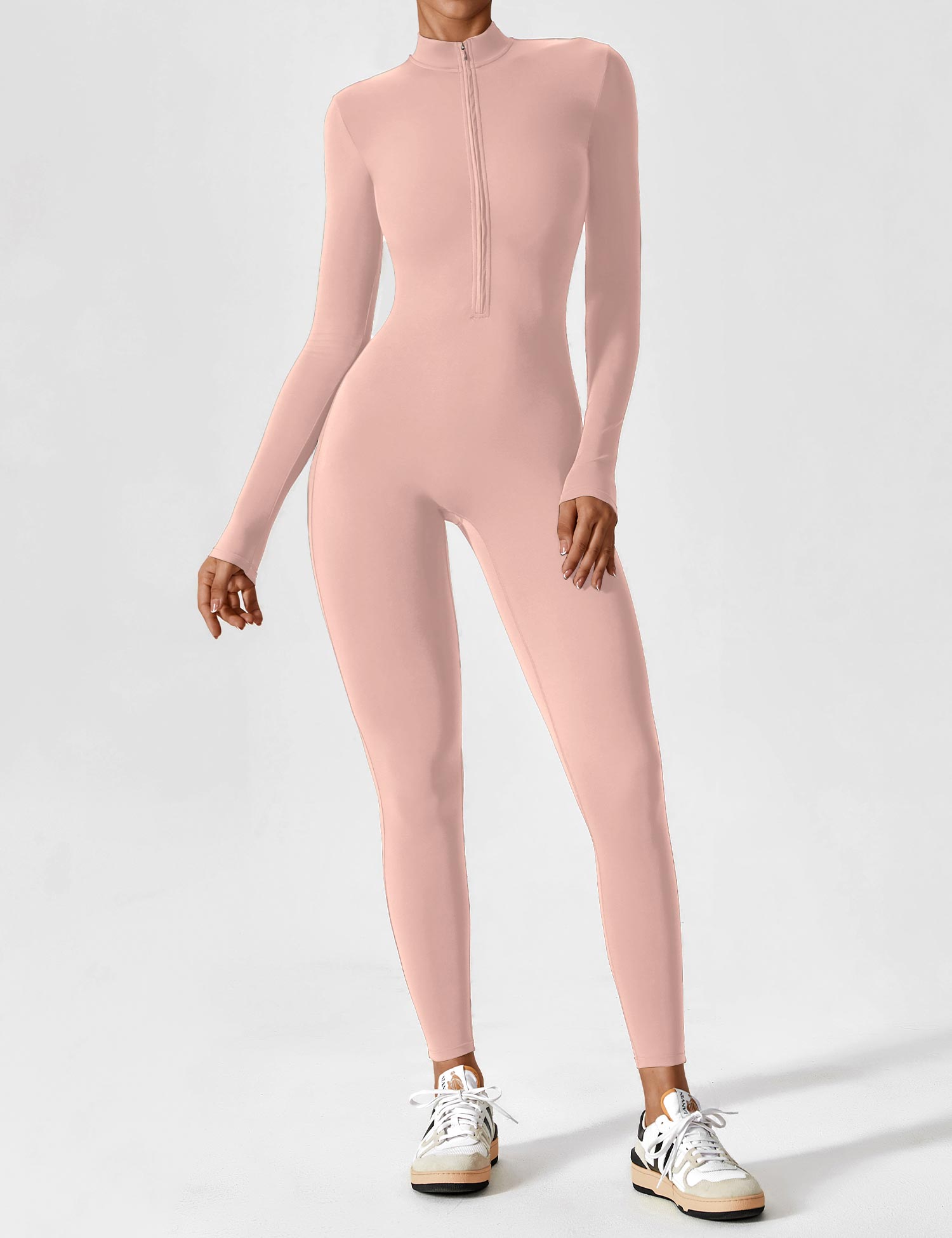Women's Long Sleeve Zip Set - Lightweight Summer Fabric - Casual Everyday Wear - Multiple Color Options Available