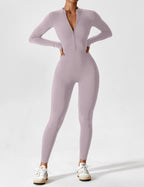 Women's Long Sleeve Zip Set - Lightweight Summer Fabric - Casual Everyday Wear - Multiple Color Options Available