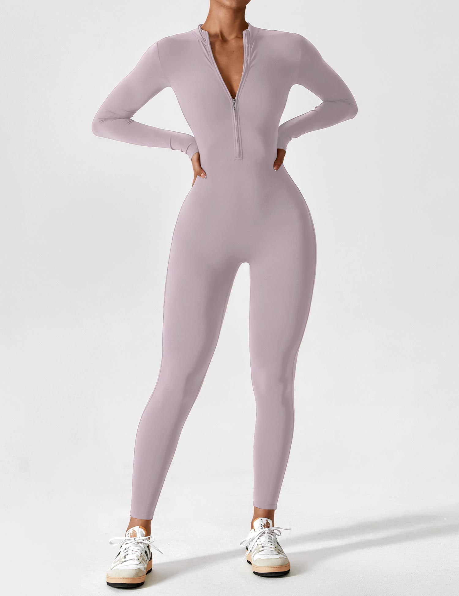 Women's Long Sleeve Zip Set - Lightweight Summer Fabric - Casual Everyday Wear - Multiple Color Options Available