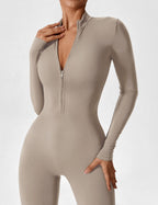 Women's Long Sleeve Zip Set - Lightweight Summer Fabric - Casual Everyday Wear - Multiple Color Options Available