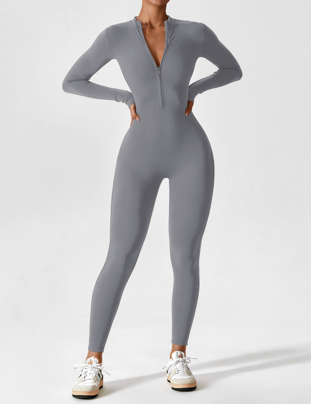 Women's Long Sleeve Zip Set - Lightweight Summer Fabric - Casual Everyday Wear - Multiple Color Options Available
