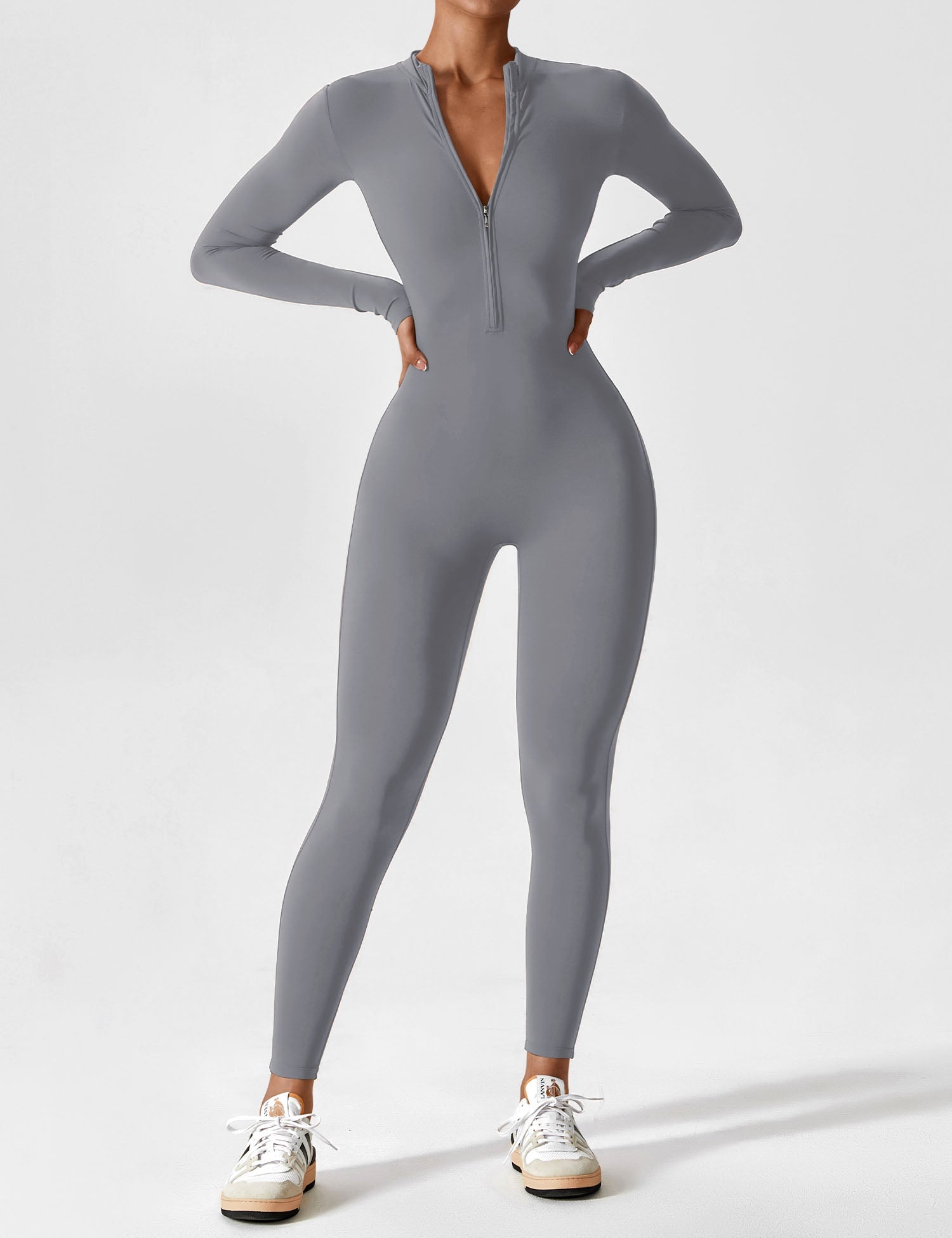 Women's Long Sleeve Zip Set - Lightweight Summer Fabric - Casual Everyday Wear - Multiple Color Options Available