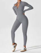 Women's Long Sleeve Zip Set - Lightweight Summer Fabric - Casual Everyday Wear - Multiple Color Options Available
