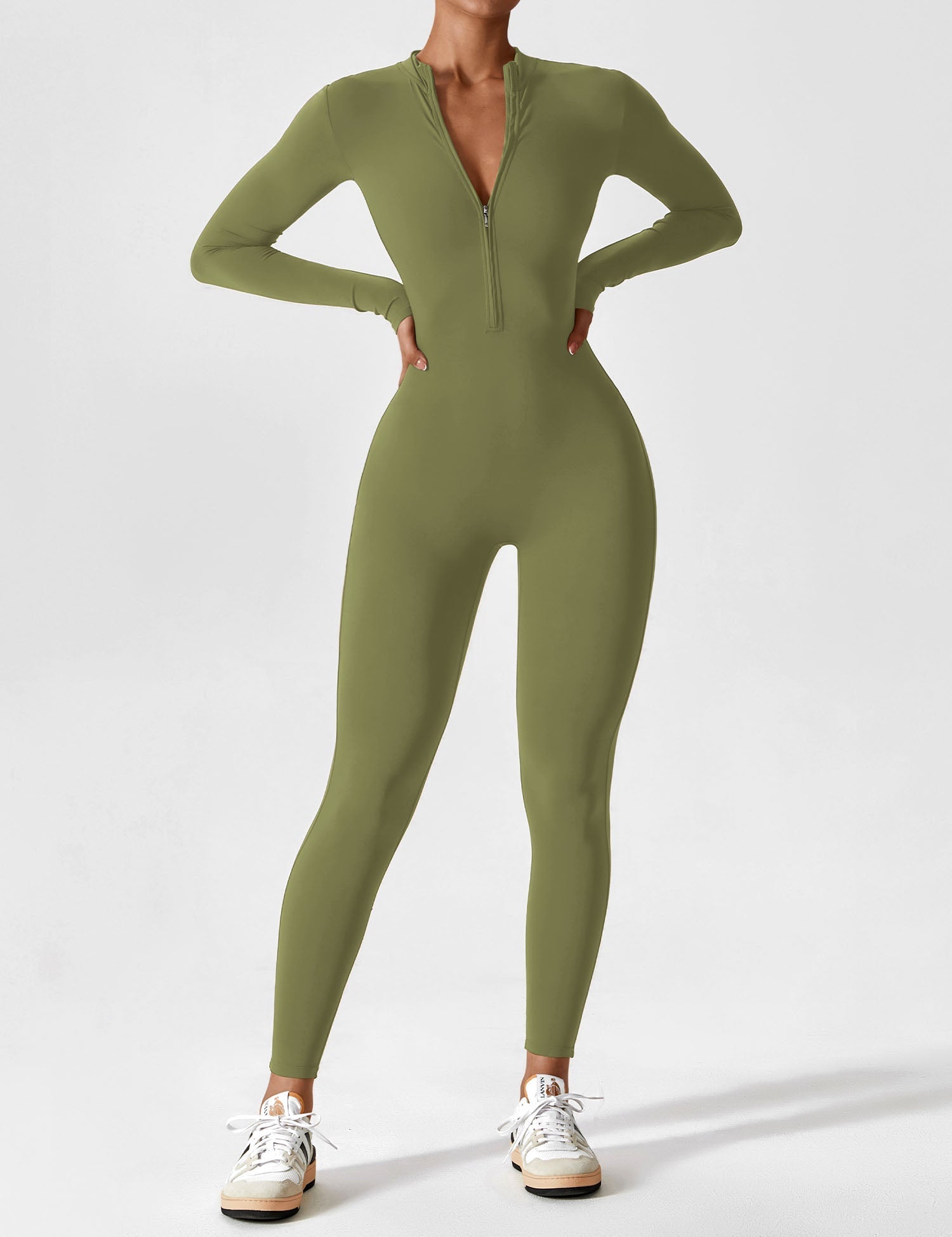Women's Long Sleeve Zip Set - Lightweight Summer Fabric - Casual Everyday Wear - Multiple Color Options Available