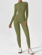 Women's Long Sleeve Zip Set - Lightweight Summer Fabric - Casual Everyday Wear - Multiple Color Options Available