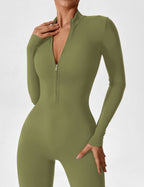 Women's Long Sleeve Zip Set - Lightweight Summer Fabric - Casual Everyday Wear - Multiple Color Options Available