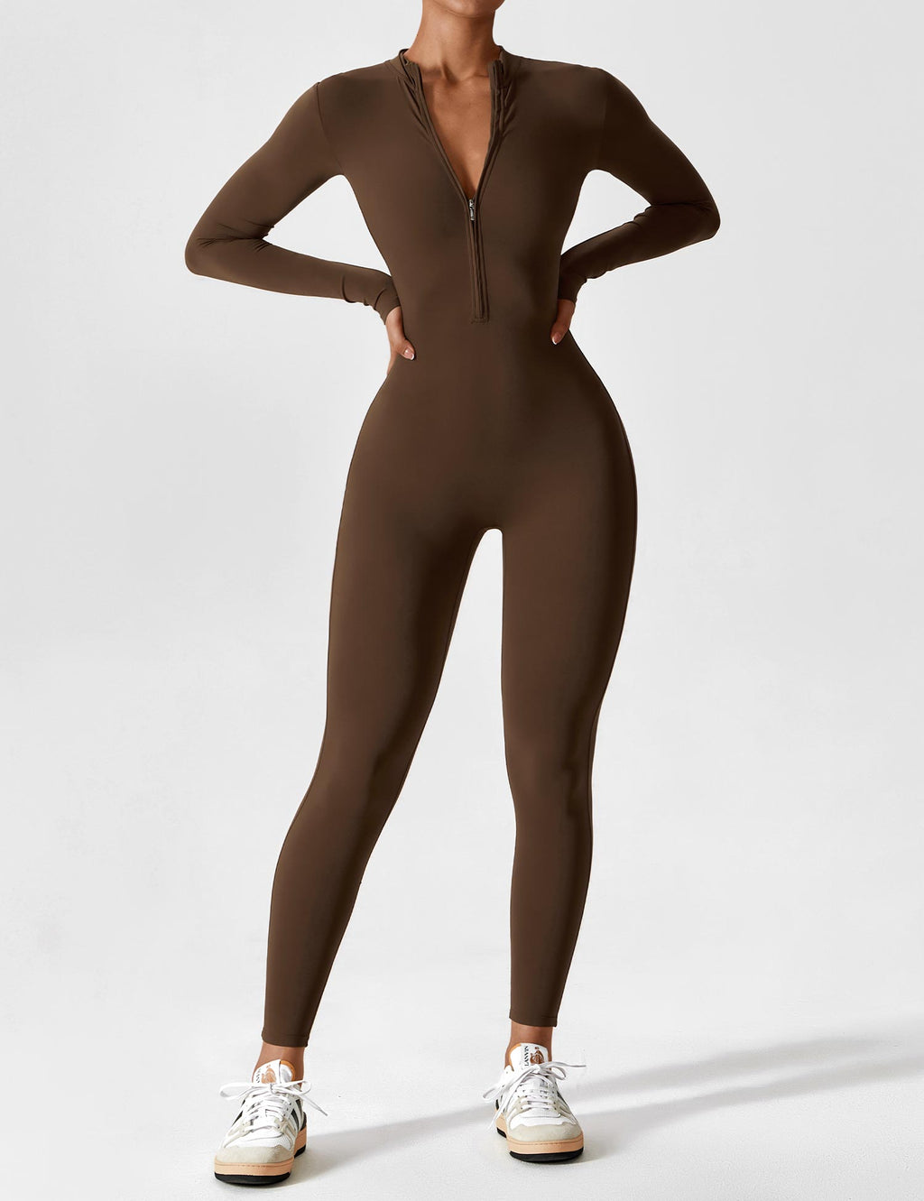 Women's Long Sleeve Zip Set - Lightweight Summer Fabric - Casual Everyday Wear - Multiple Color Options Available