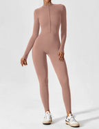 Women's Long Sleeve Zip Set - Lightweight Summer Fabric - Casual Everyday Wear - Multiple Color Options Available