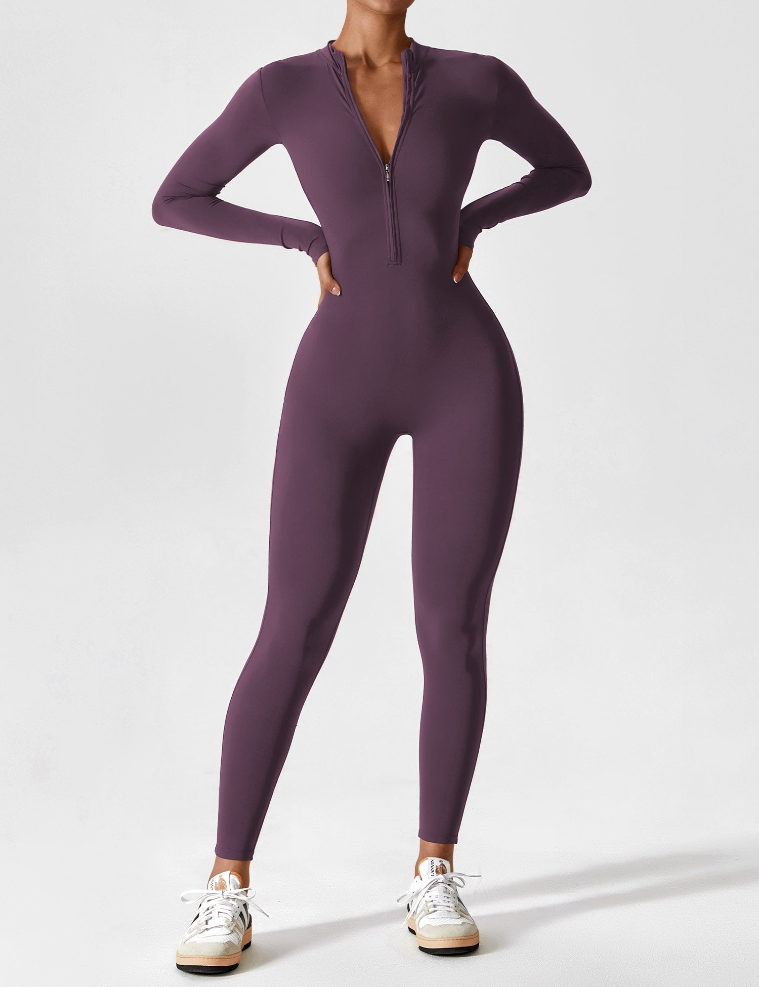 Women's Long Sleeve Zip Set - Lightweight Summer Fabric - Casual Everyday Wear - Multiple Color Options Available