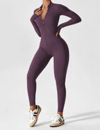 Women's Long Sleeve Zip Set - Lightweight Summer Fabric - Casual Everyday Wear - Multiple Color Options Available