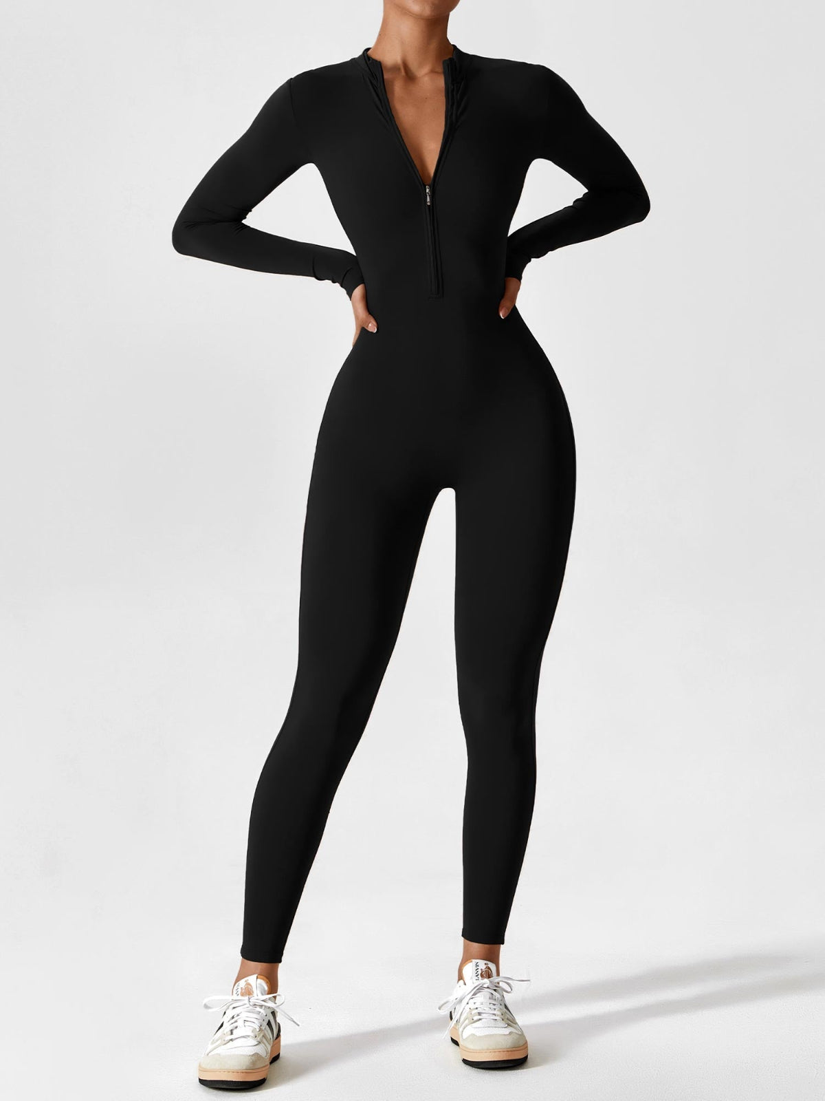 Women's Long Sleeve Zip Set - Lightweight Summer Fabric - Casual Everyday Wear - Multiple Color Options Available