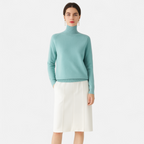 Merino Wool Cashmere Mock-Neck Sweater for Women | Cozy Knit for Fall and Winter Fashion