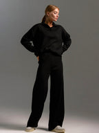 Women's Relaxed Fit Collared Lounge Set - Soft Fabric, Casual Style for Home and Leisure Wear, Two Piece Outfit