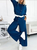 Women's Soft Cotton Relaxed Fit Two Piece Lounge Set for Casual Comfort and Everyday Wear