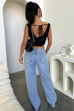 Women's Straight-Leg Denim Jeans | Comfortable Cotton Blend | Relaxed Fit for Casual Everyday Wear in Spring