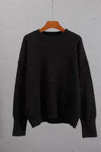 Women's Ribbed Knit Pullover Sweater | Cozy Winter Cuff Design for Cold Weather Wear