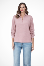 Women's Ribbed Half Zip Long Sleeve Sweater - Spring Fashion Essential