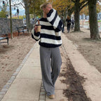 Women's Lightweight Cotton Striped Relaxed Pants | Casual Spring Fashion | Comfortable Everyday Wear