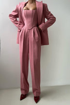 Women's Tailored Three-Piece Trouser Suit Set | Professional Office Attire for Events | Elegant Fit and Design