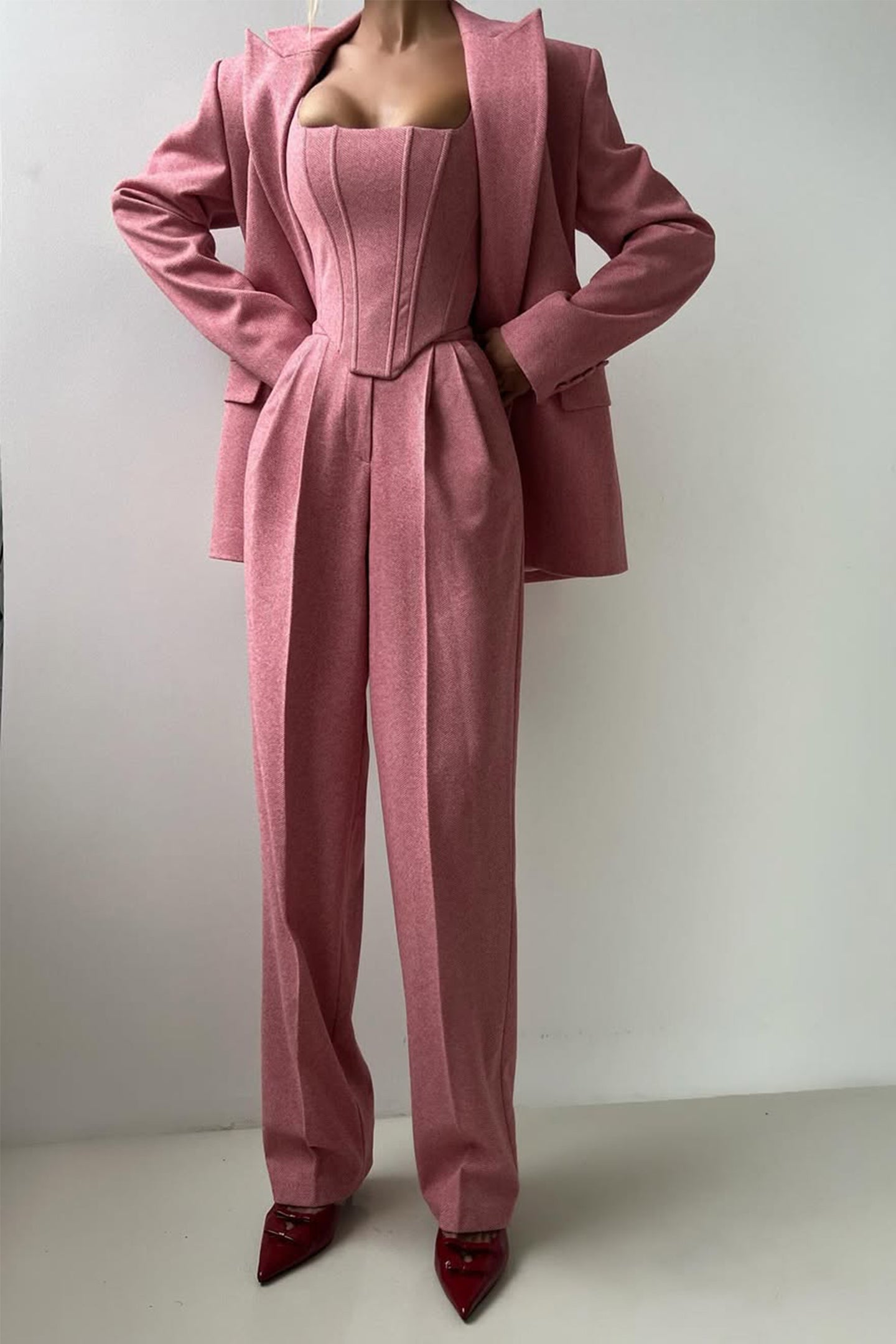 Women's Tailored Three-Piece Trouser Suit Set | Professional Office Attire for Events | Elegant Fit and Design