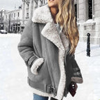 Women's Winter Biker Jacket | Warm Zip-Up Design | Stylish Cold Weather Outerwear for Casual Wear