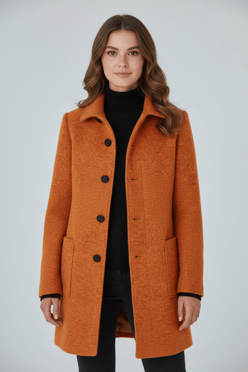 Women's Wool-Blend Overcoat for Cold Weather Fashion and Warmth